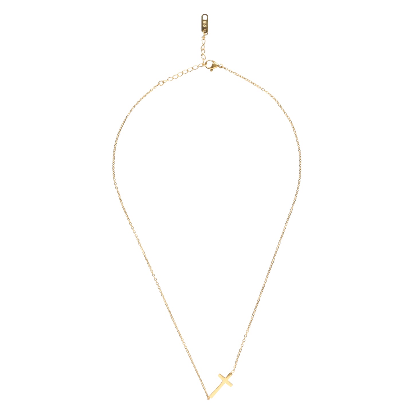 14K Gold Plated Cross Pendant Necklace
